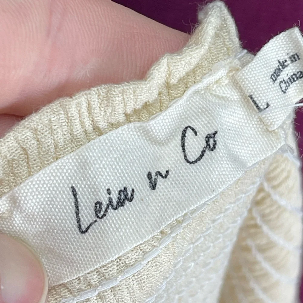 Leia and Co size large cream colored tiered midi dress